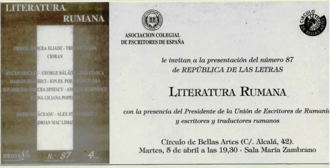 Invitaciòn - Repùblica de las letras