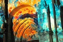 Rouen, la cathédrale couleur du temps de Monet aux pixels