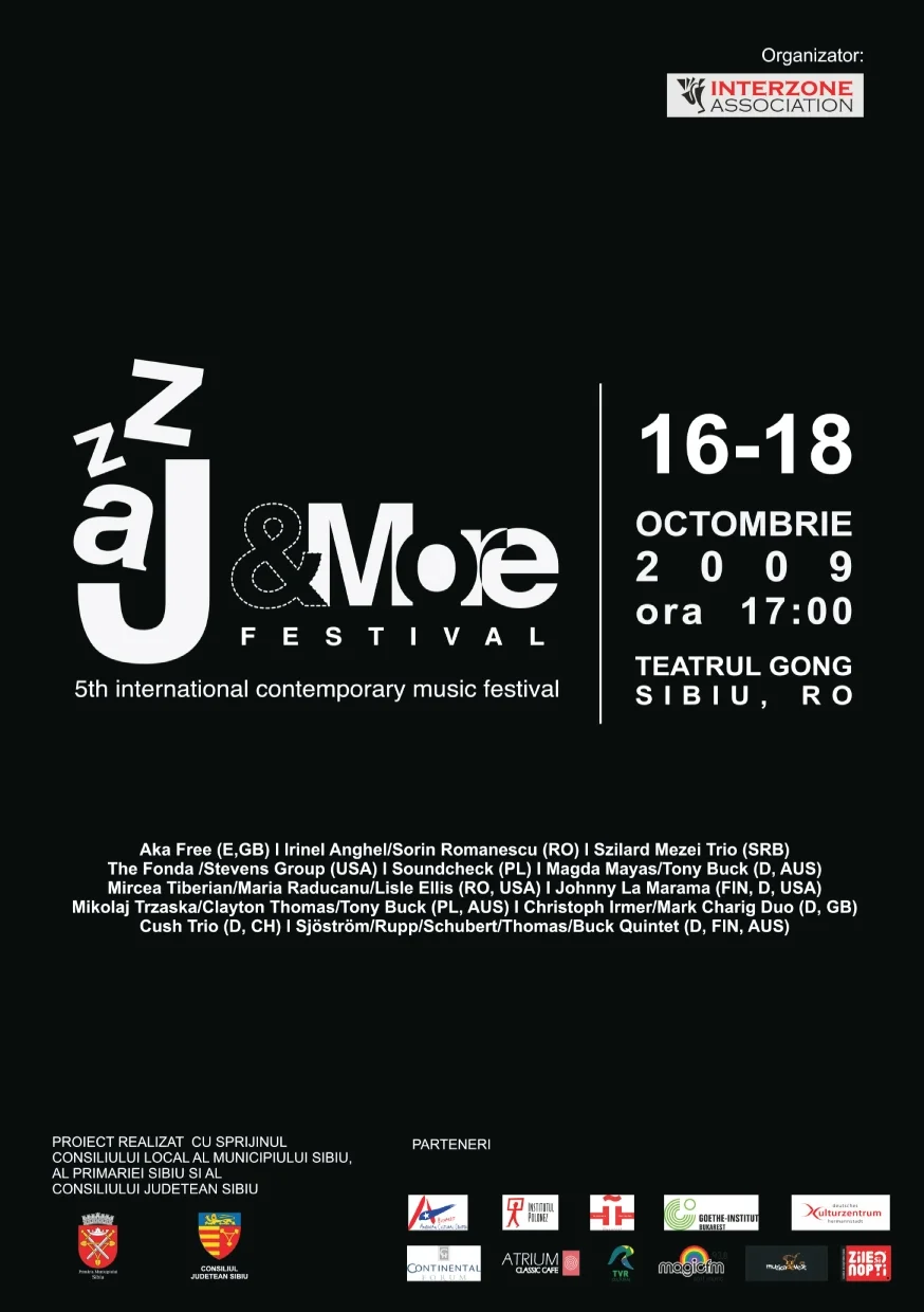 Jazz And More Festival, 16-18 Octombrie, Sibiu, Teatrul Gong
