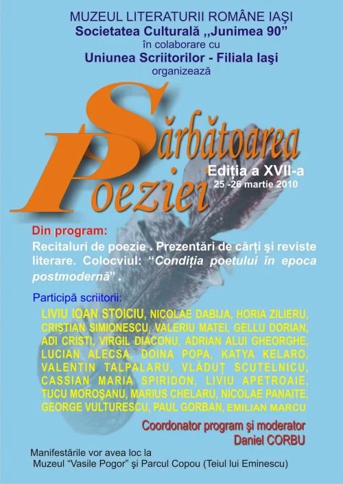 De Buna Vestire poeții se întâlnesc la Iași