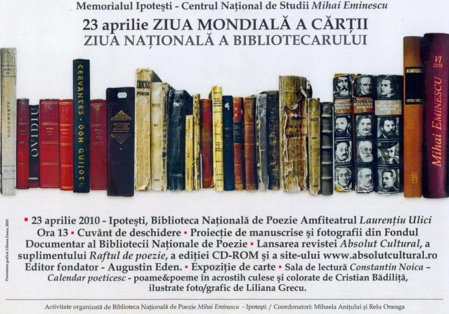 “Absolut Cultural” se lansează de Ziua Mondială a Cărții