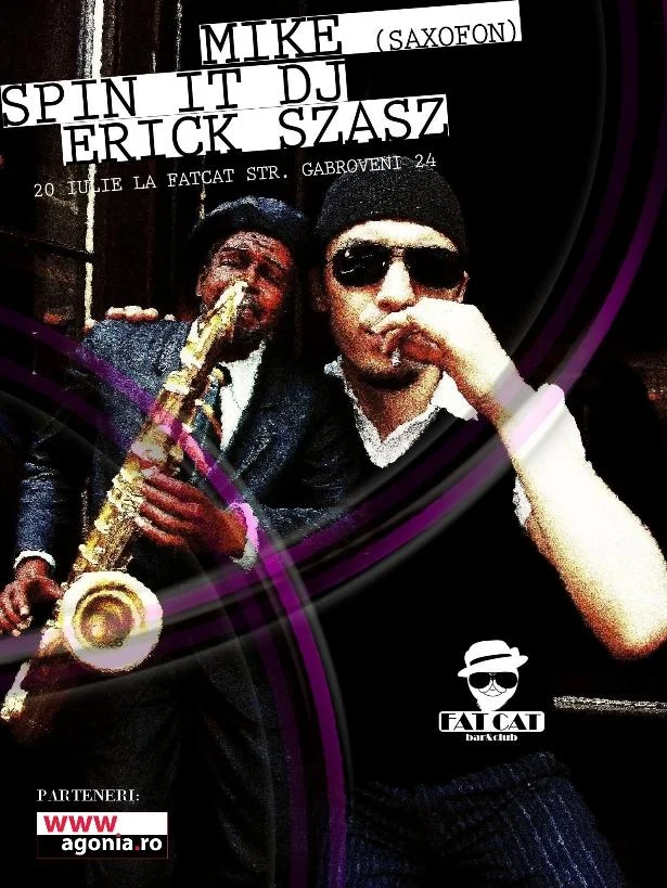 Jam session de saxofon și muzică disco la Pisica Grasă