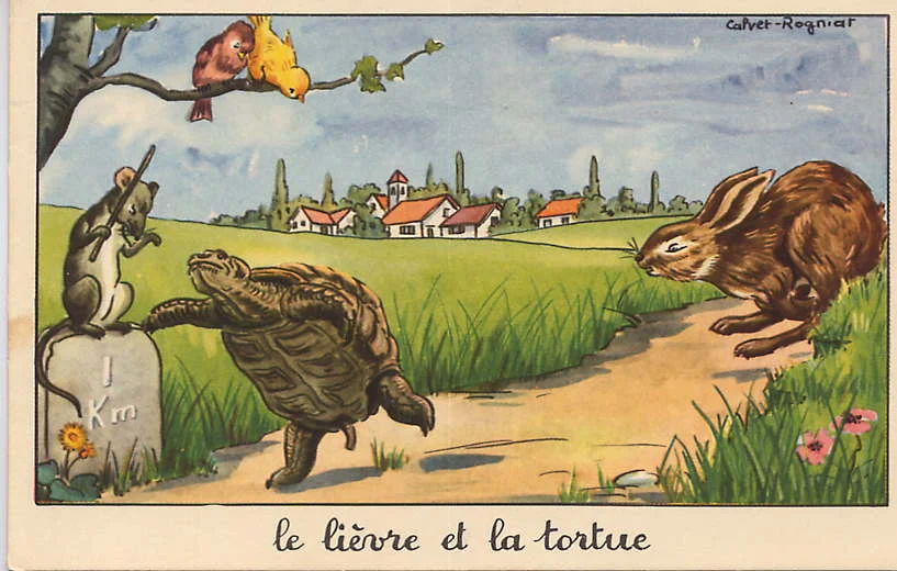 Le lièvre et la tortue, prise deux
