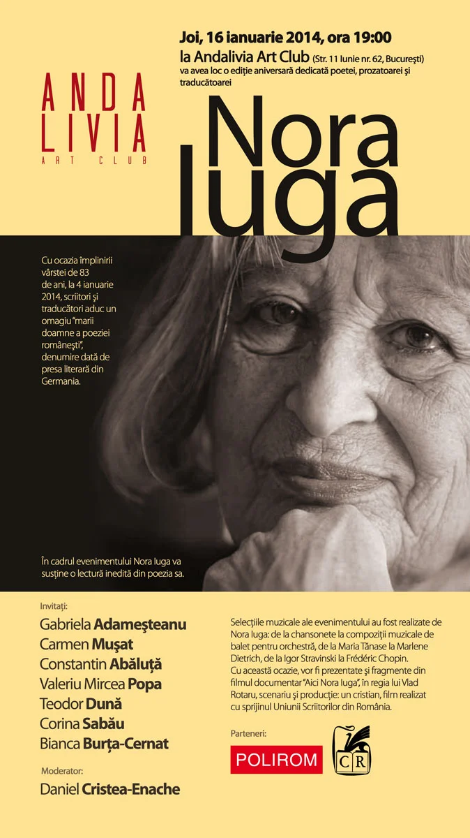 Ediție aniversară Nora Iuga 