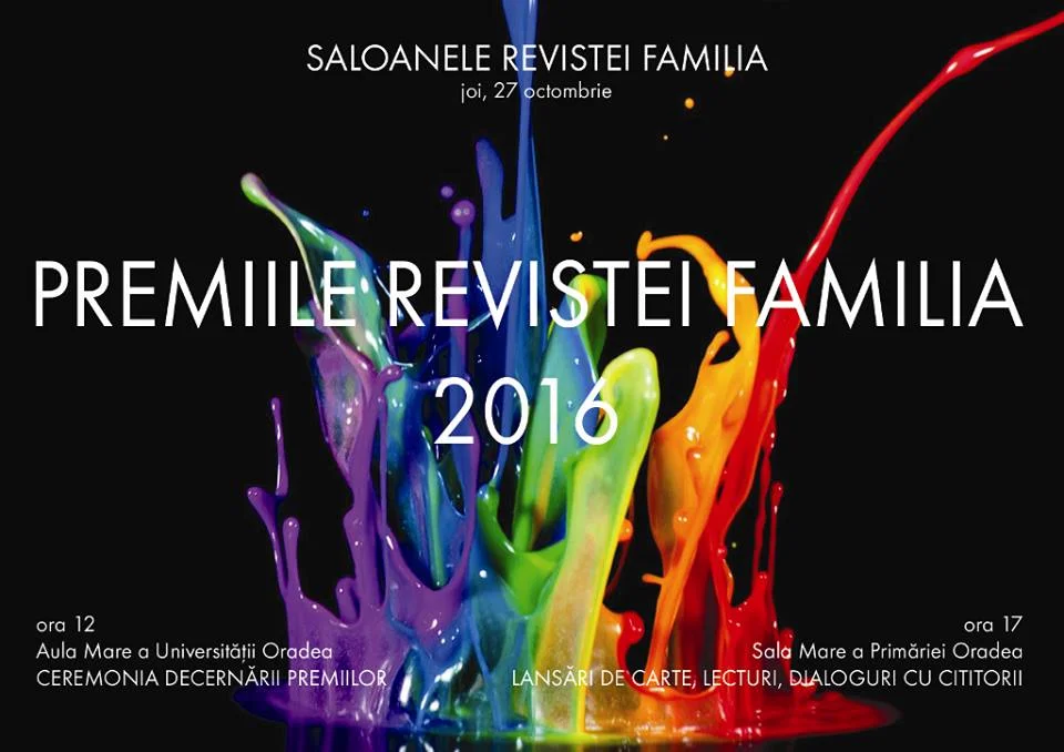 Premiile revistei Familia, 2016