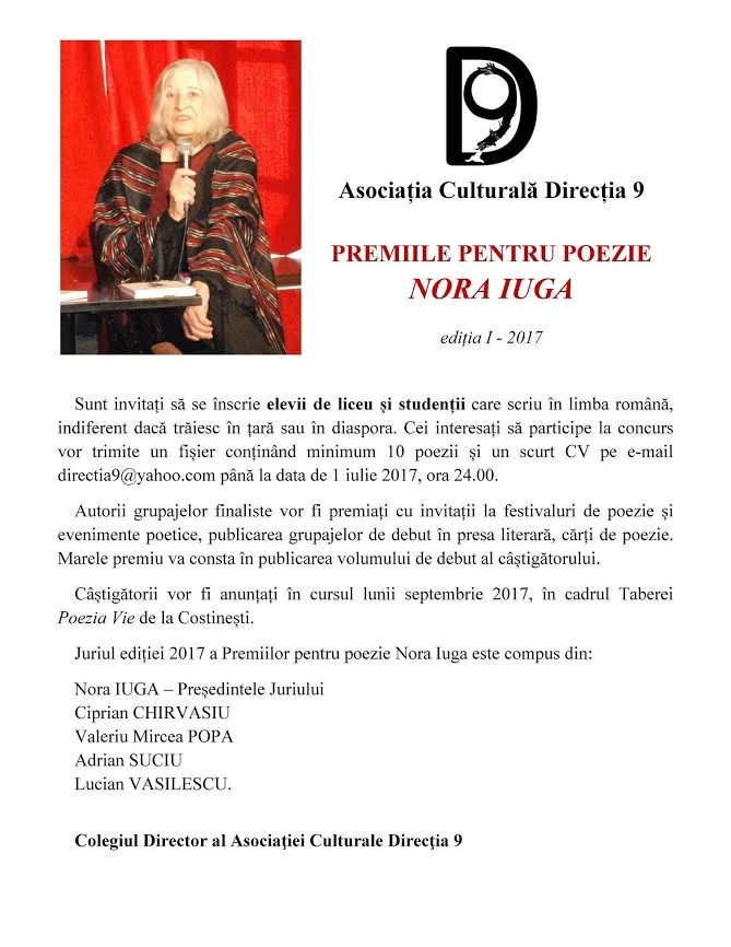 Premiile pentru poezie "Nora Iuga"