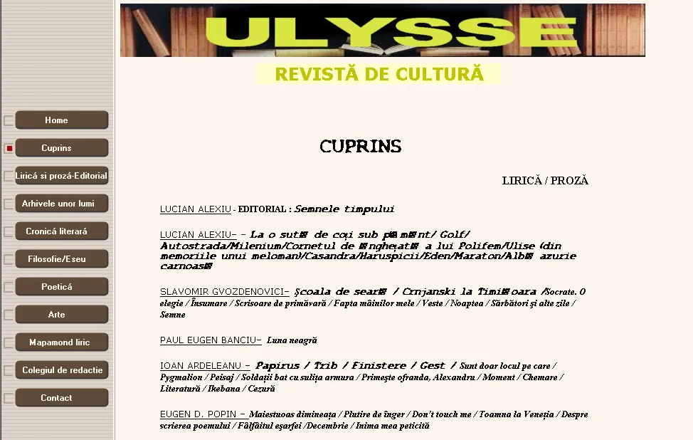 Ulysse – o nouă revistă de cultură în format electronic