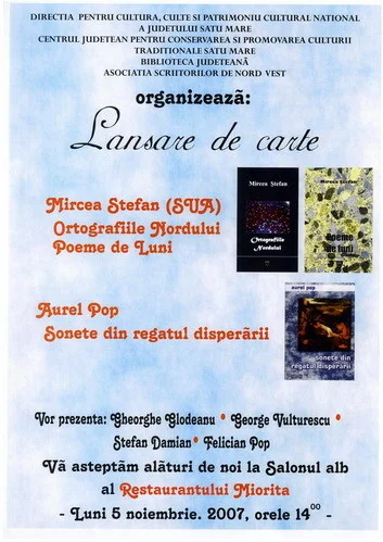 Lansări de carte la Satu Mare. Autori: Mircea Ștefan și Aurel Pop