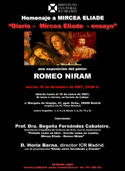 Exposición de pintura de Romeo Niram -  homenaje a Mircea Eliade