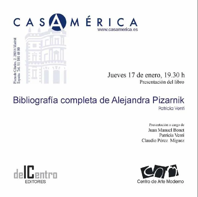 Presentación de la \"Bibliografía Completa de Alejandra Pizarnik \"
