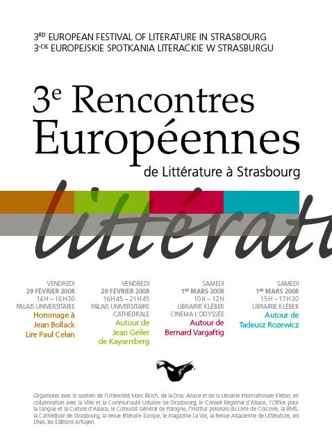 3è Rencontres Européennes de Littérature à Strasbourg
