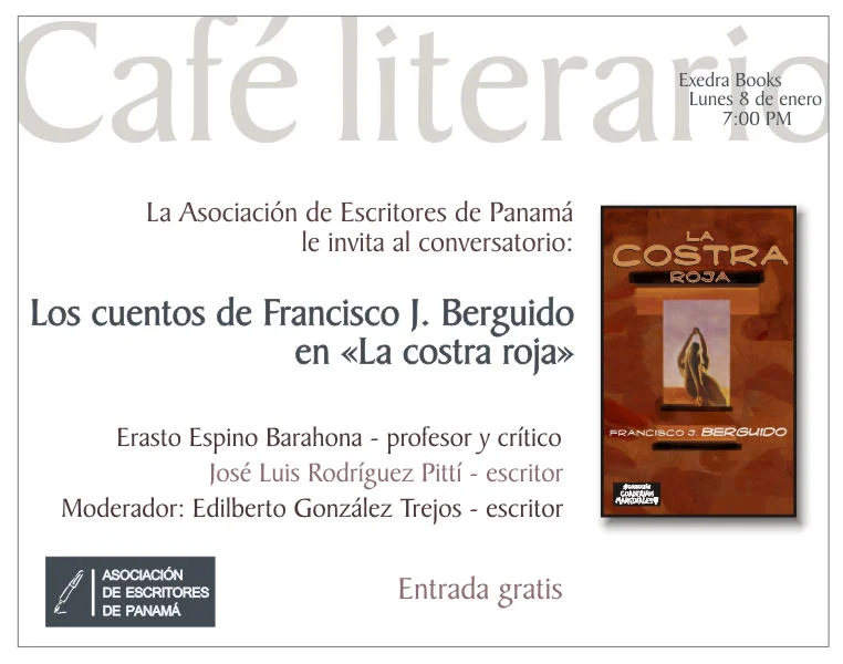 Café Literario sobre el Libro \"La Costra Roja\" de Francisco Berguido