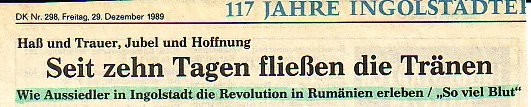 Tagebucheintragungen über nahe gehende, ferne Ereignisse